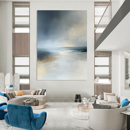 Gray - Blue Seascape Art for Coastal Home & Nautical - Themed Restaurant DLZ1836