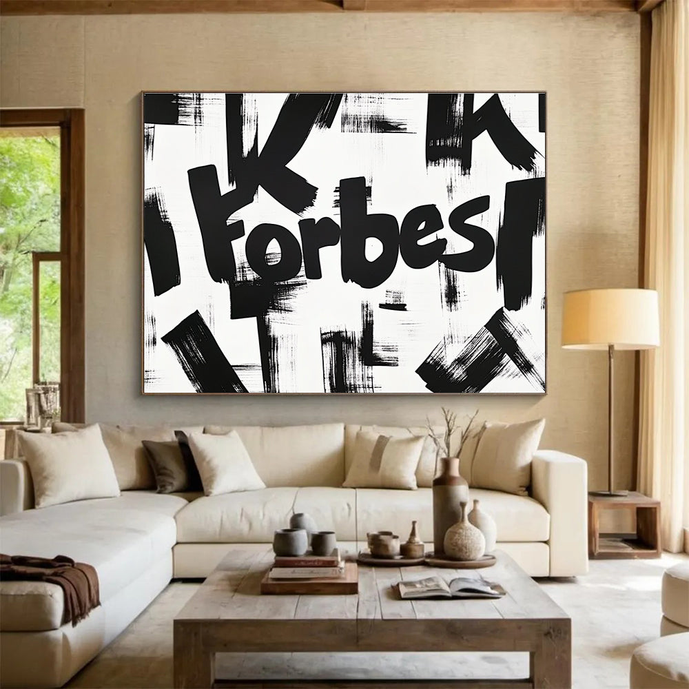 “Forbes” Brush Strokes Art for Corporate Office Lobby & Business - Themed Bar SC469
