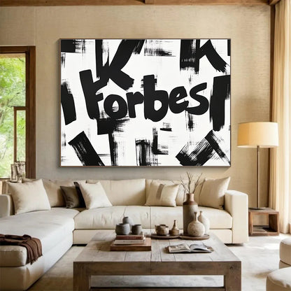 “Forbes” Brush Strokes Art for Corporate Office Lobby & Business - Themed Bar SC469