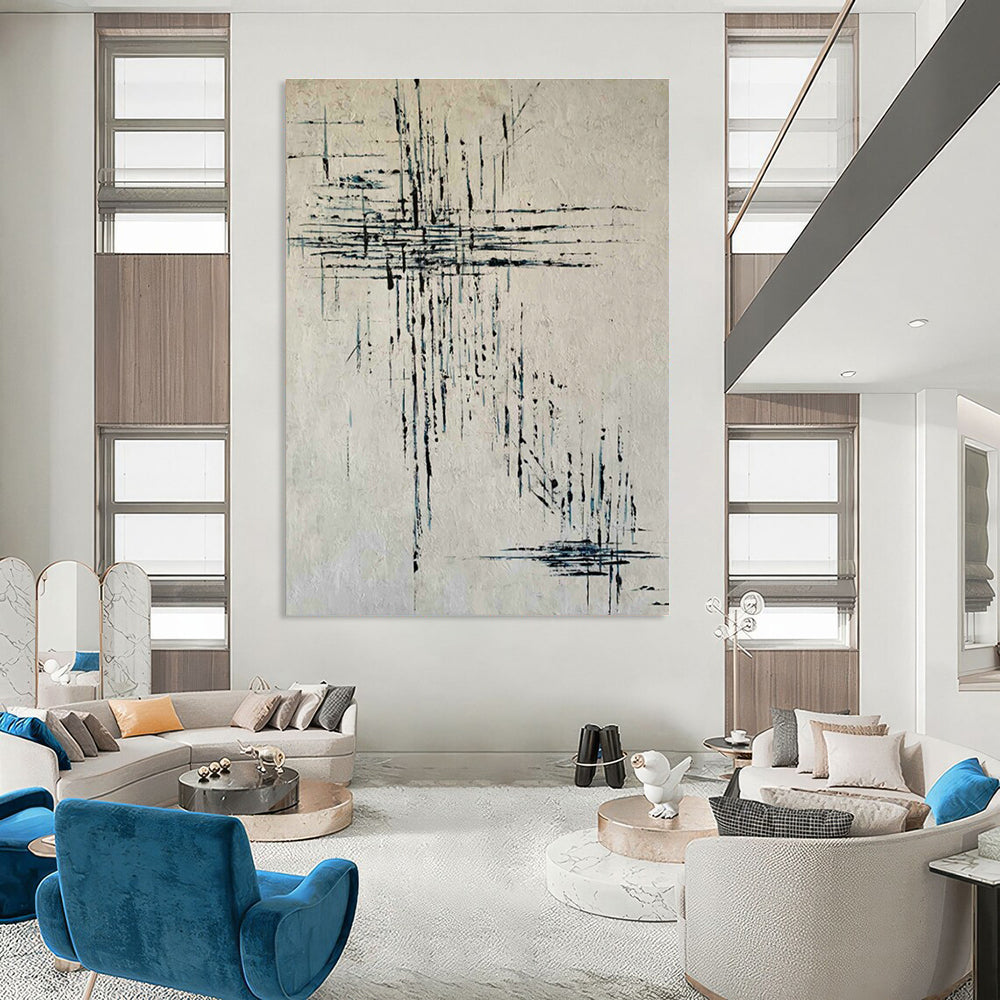 Line Texture Abstract Art for Minimalist Study & Contemporary Art Gallery DLZ0766