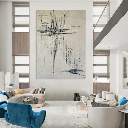 Line Texture Abstract Art for Minimalist Study & Contemporary Art Gallery DLZ0766