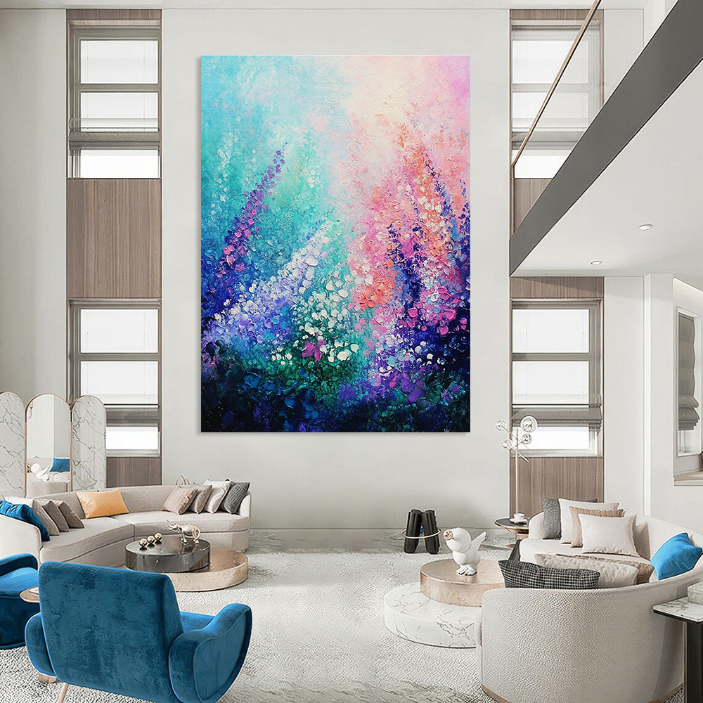 Vivid Floral Abstract for Garden - Themed Café & Romantic Bedroom STSC847