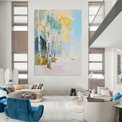 Birch Trees Abstract Landscape for Modern Scandinavian Home & Nature - Inspired Art Gallery STSC180