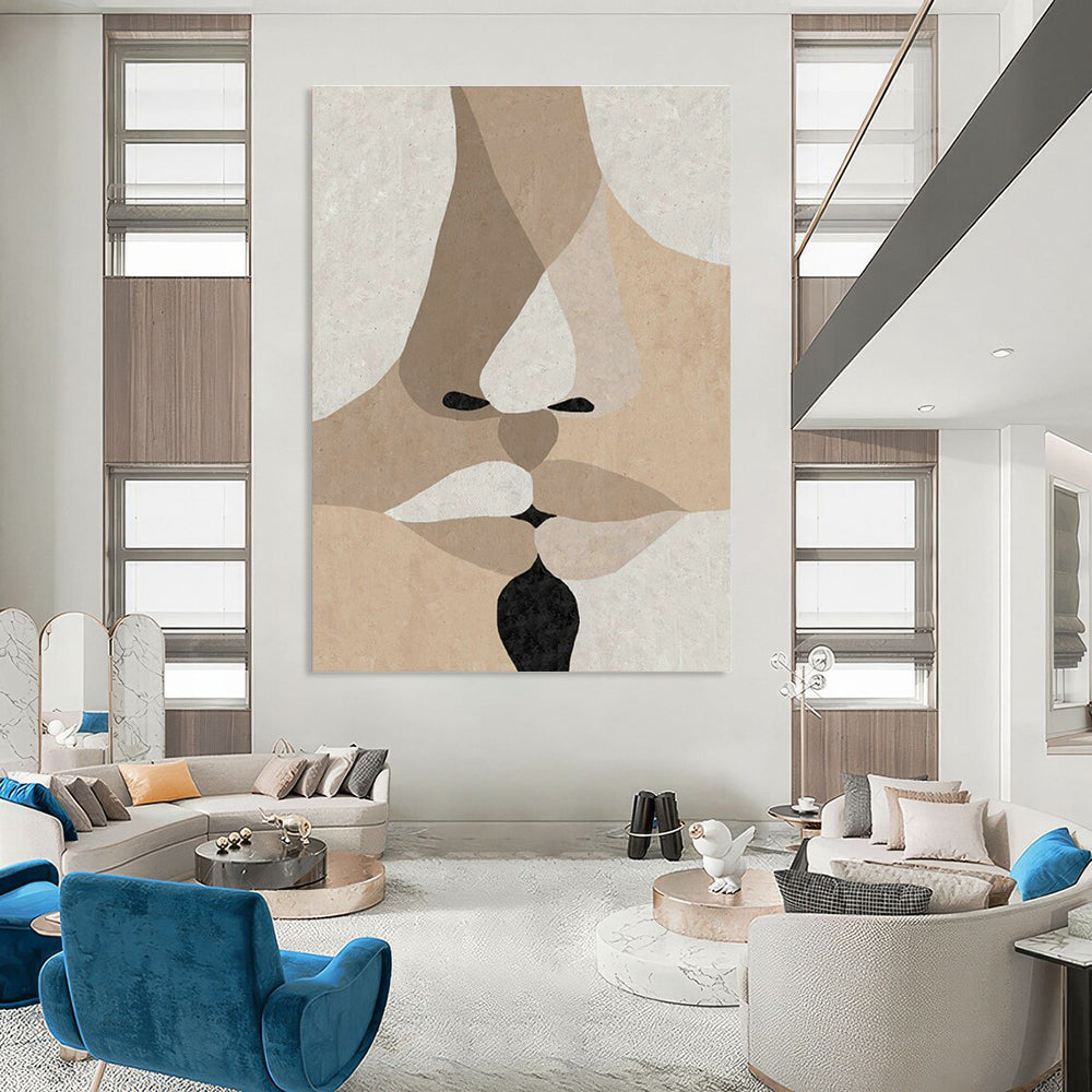 Abstract Face Collage Art for Bohemian Café & Art - Inspired Bedroom DLZ2065
