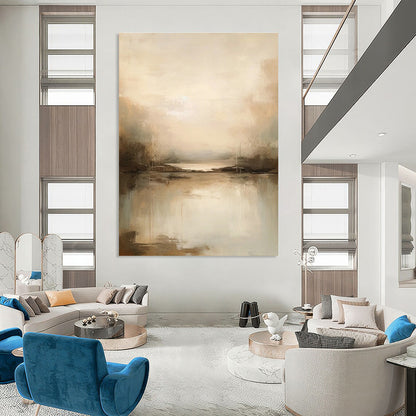 Misty Lake Landscape Abstract Art for Bedroom & Spa Retreat DLZ1260