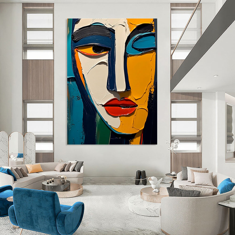 Cubist - Style Face Painting for Modern Art Studio & Avant - Garde Boutique STSC557