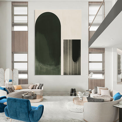 Abstract Green Shapes Art for Contemporary Home Living Room & Art Gallery Corridor STSC1031