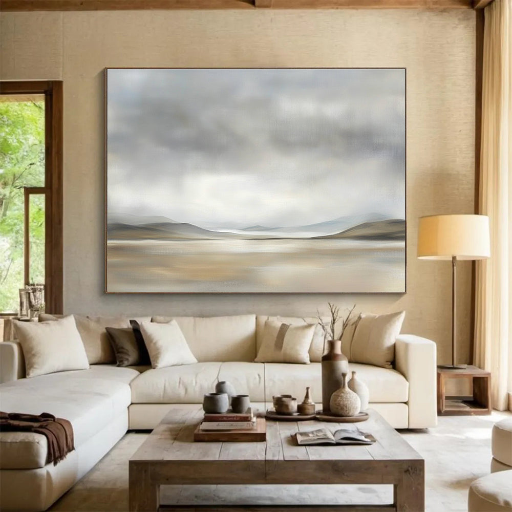 Gray Tonal Landscape Art for Modern Gallery & Serene Waiting Room SC073
