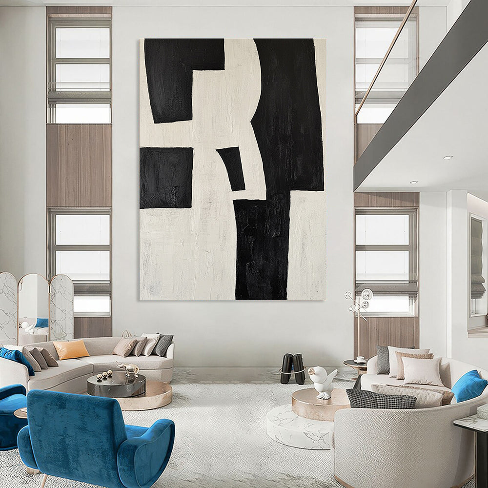 Black and White Geometric Abstract for Minimalist Studio & Modern Office STSC389