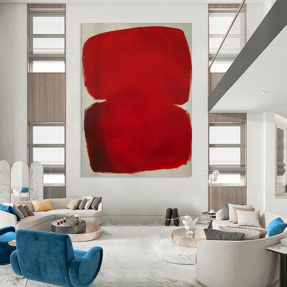 Red Color Block Art for Modern Art Gallery & Bold Home Entrance DLZ1766
