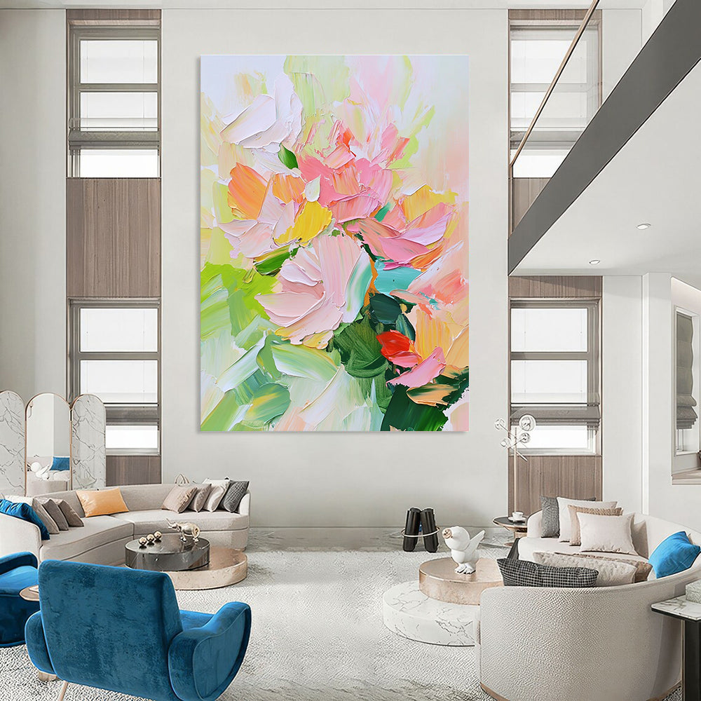 Colorful Floral Abstract Art for Living Room & Garden Room STSC700