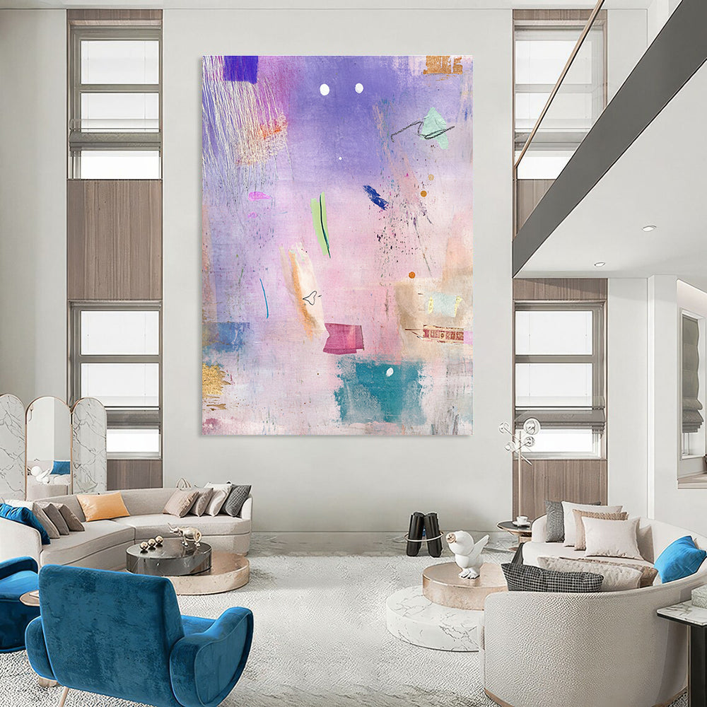 Pastel Abstract Collage for Feminine - Inspired Nursery & Whimsical Café STSC605