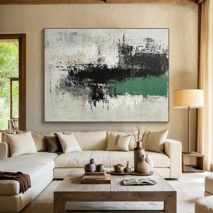 Gray - Black - Green Abstract Art for Industrial - Style Office & Modern Art Gallery SC220