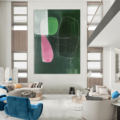 Another Abstract Green and Pink Composition for Fashion Design Studio & Art - Centric Retail Store STSC1298