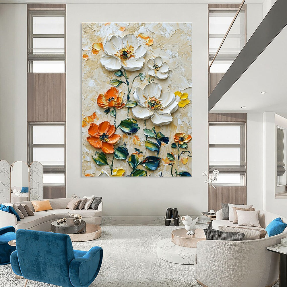 3D Floral Relief Art for Charming Garden Room & High - End Florist Shop DLZ0732