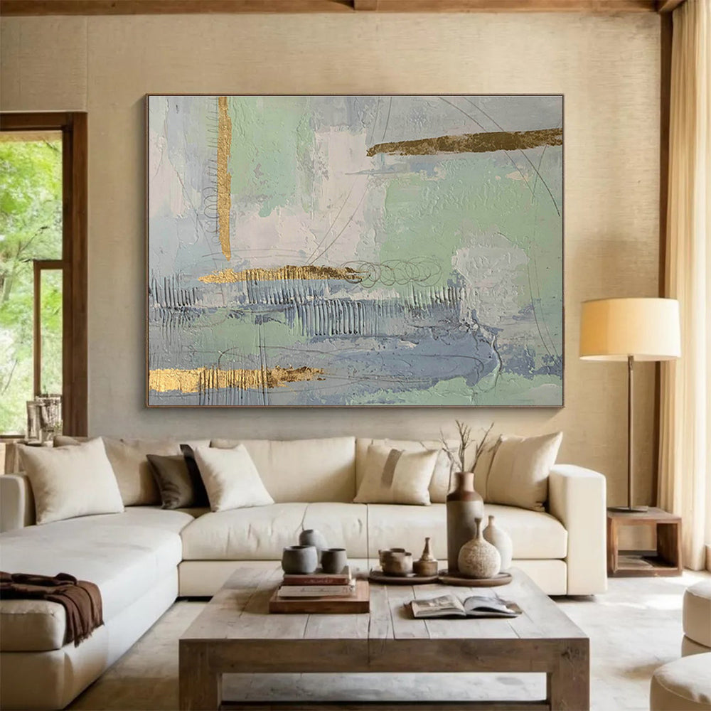 Gold - Foil Accent Abstract Art for Elegant Hotel Lobbies DLZ2563