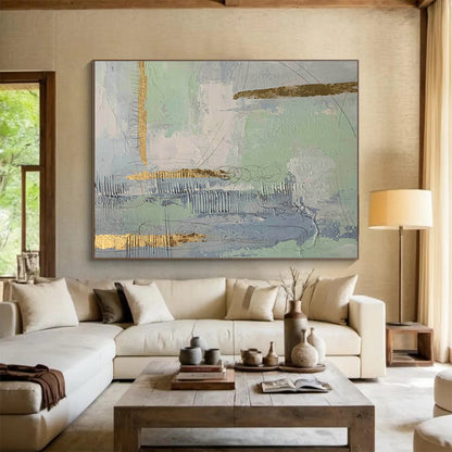 Gold - Foil Accent Abstract Art for Elegant Hotel Lobbies DLZ2563