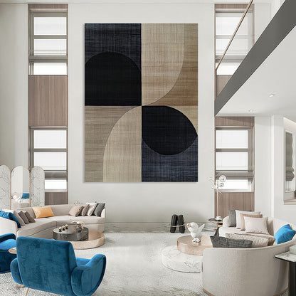 Black and Beige Geometric Forms Art for Contemporary Office & Scandinavian - Style Home STSC1318