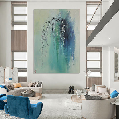 Ink - Wash Willow Branches Art for Traditional Home Tea Room & Oriental Art Gallery STSC1038