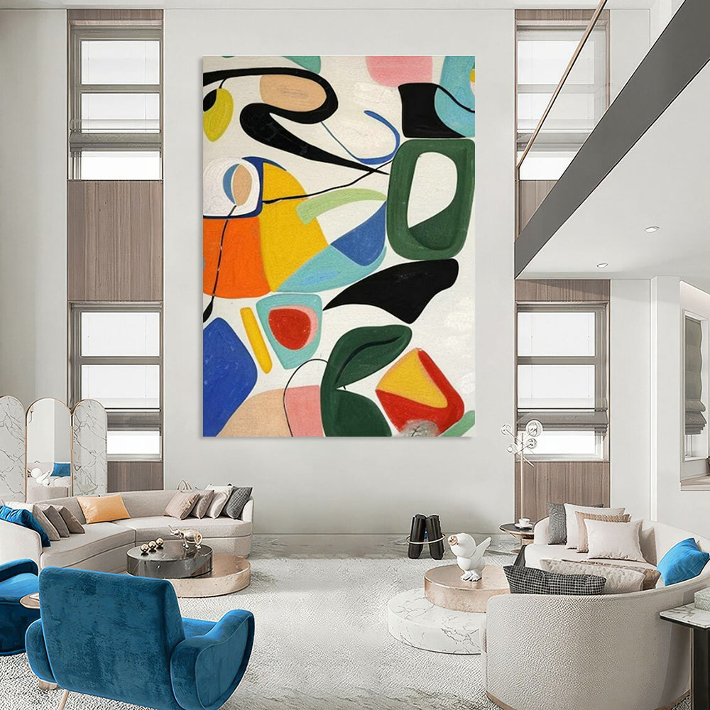 Playful Colorful Shapes Art for Children’s Playroom & Creative Coworking Space DLZ1469