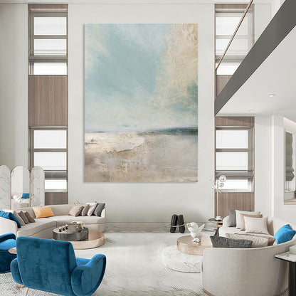 Light Abstract Coastal Landscape Art for Beach House Living Room & Art - Themed Restaurant DLZ2068