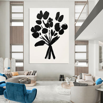 Black Abstract Flower Bouquet 1 for Monochrome - Themed Gallery & Edgy Urban Loft STSC924