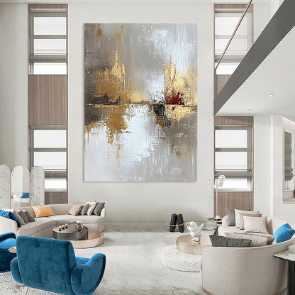 Grey and Gold River Abstract for Luxury Spa Lounge & Sophisticated Home Library STSC402