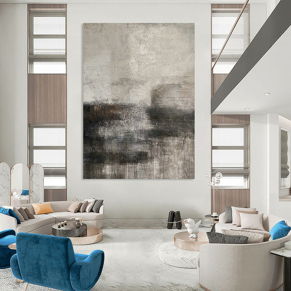 Light Brown Wavy Abstract Art III for Art - Themed Hotel & Minimalist Living Room DLZ1858