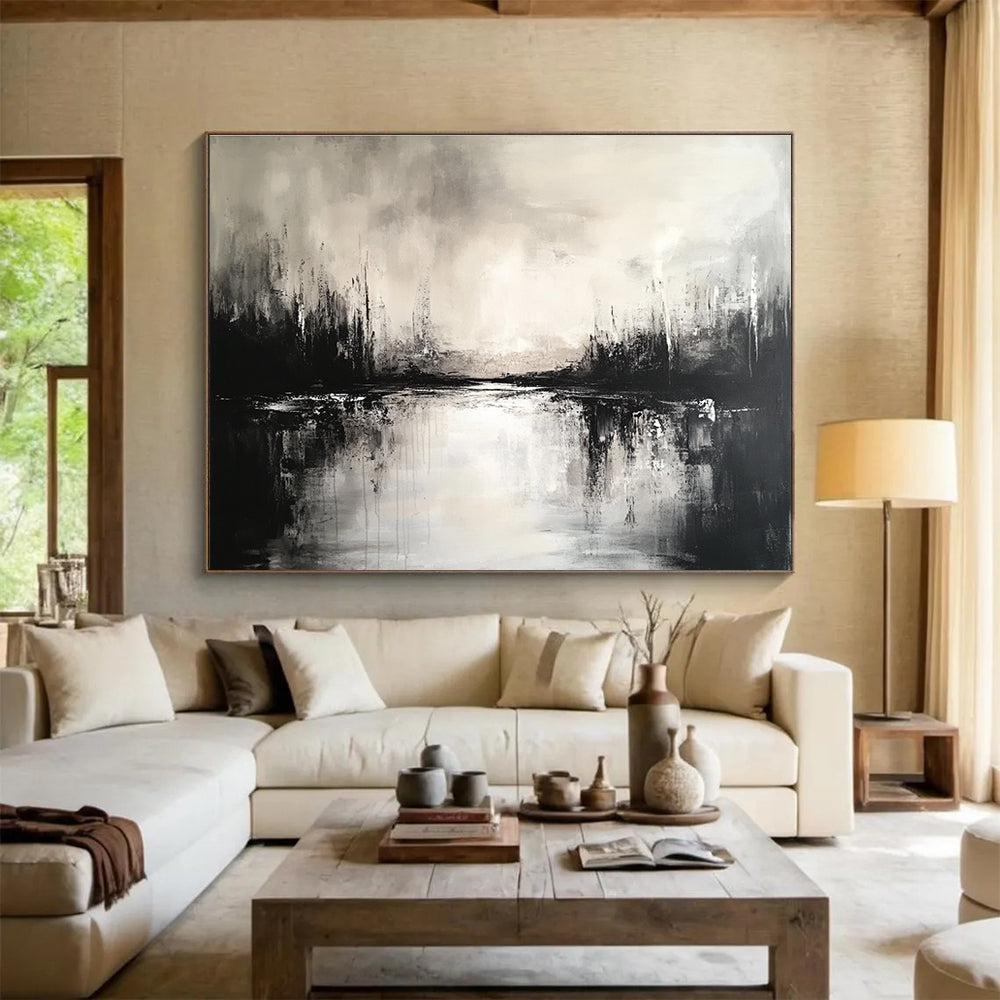 Monochrome Landscape Art for Minimalist Office & Art Gallery SC011