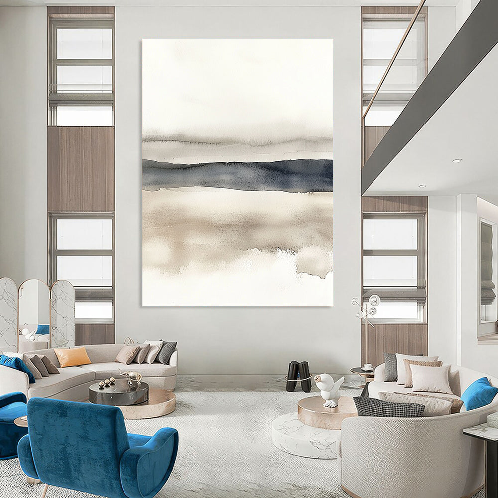 Minimalist Watercolor Stripes for Scandinavian - Style Home Office & Calming Meditation Space STSC496
