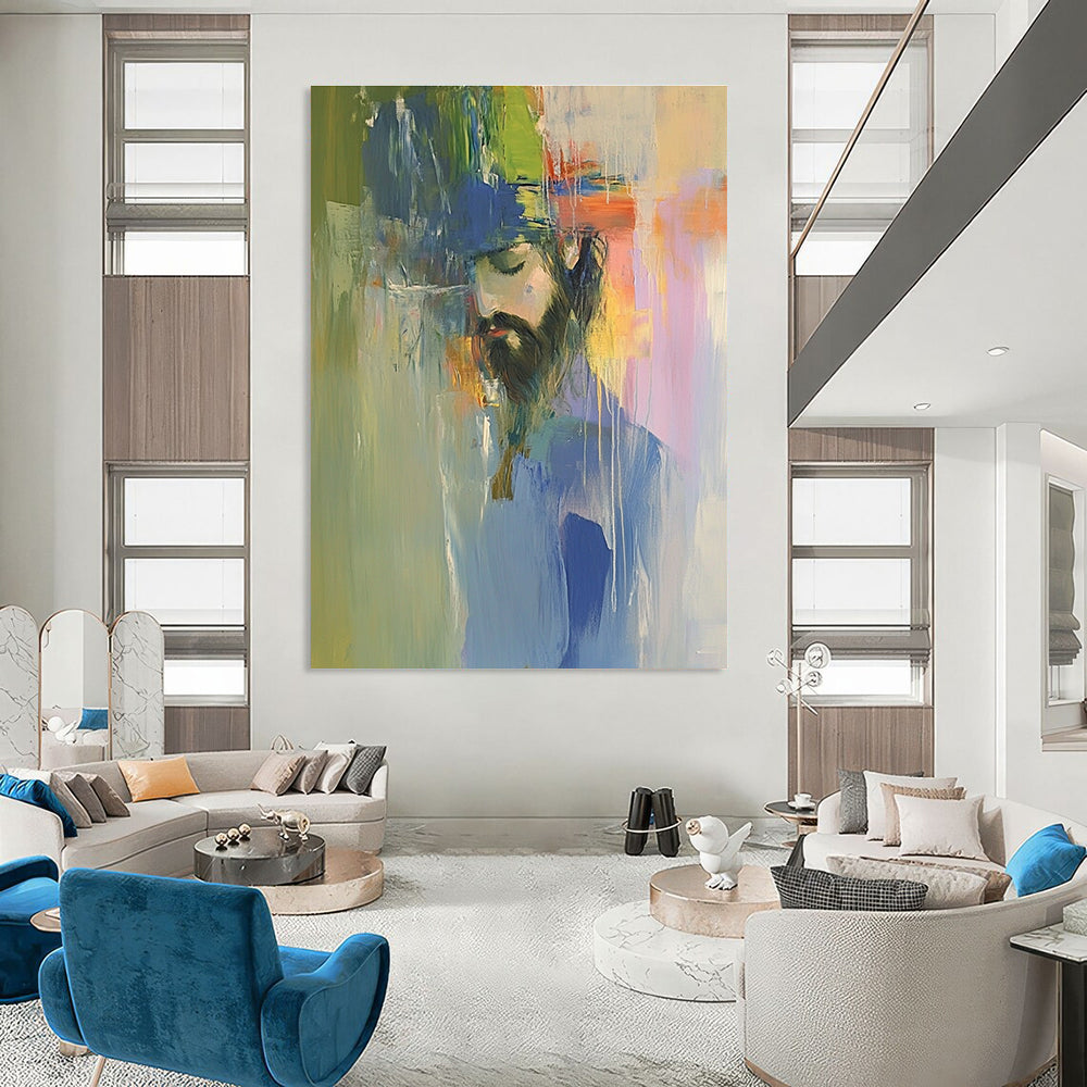 Colorful Abstract Portrait for Bohemian - Style Bedroom & Creative Studio STSC593