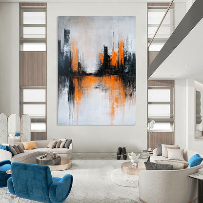 Orange - Highlighted City Reflection for Modern Dining Room & Art - Inspired Lounge STSC225