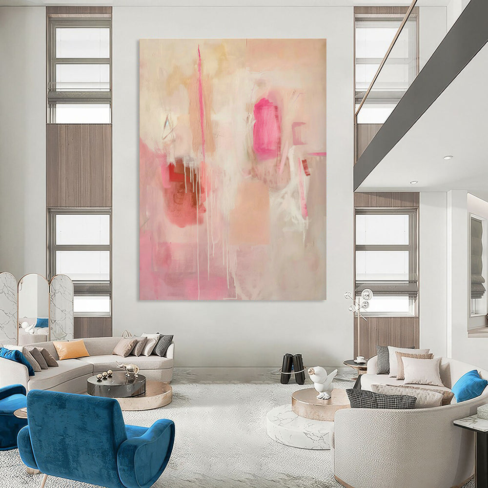 Pink Abstract Art for Feminine Boudoir & Floral - Themed Boutique DLZ0716