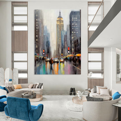 City Street Oil Painting for Living Room & Office DLZ0369