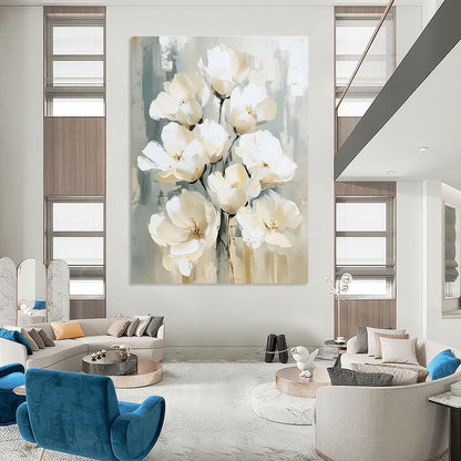 White Flower Bouquet Elegant Floral Art for Wedding Venue & Sophisticated Home Dining Room STSC1475