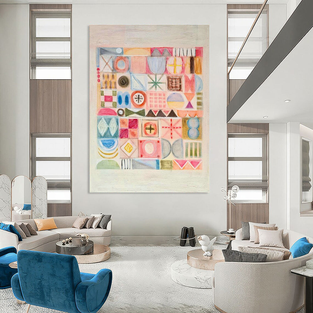 Geometric Pattern Art for Modern Office Breakout Spaces DLZ0140