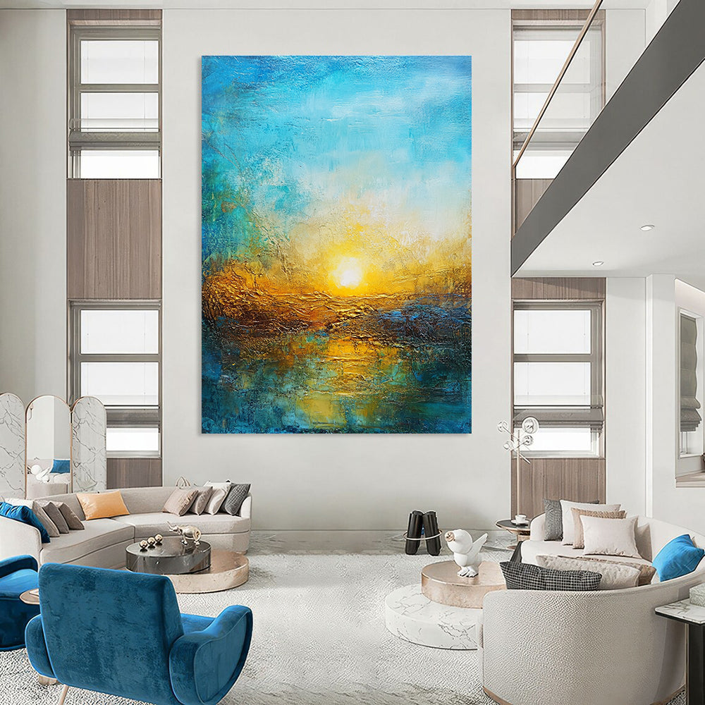 Textured Sunset Landscape for Coastal Home Living Room & Beach Resort Spa STSC200