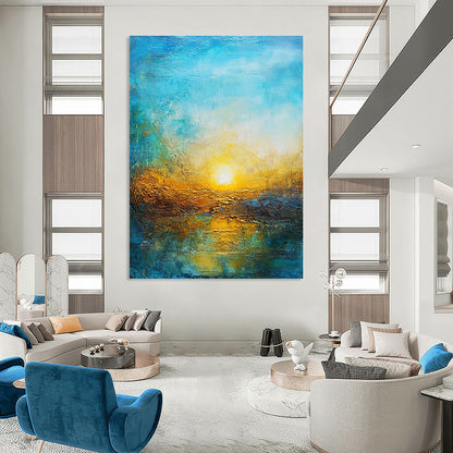Textured Sunset Landscape for Coastal Home Living Room & Beach Resort Spa STSC200