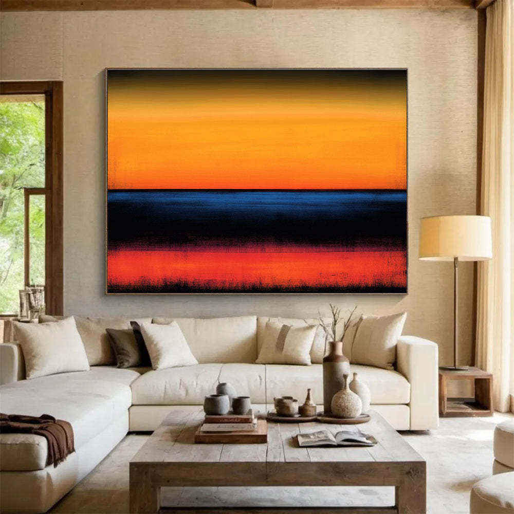 Vibrant Sunset Horizon Art for Beachfront Restaurant & Bold Living Room SC053