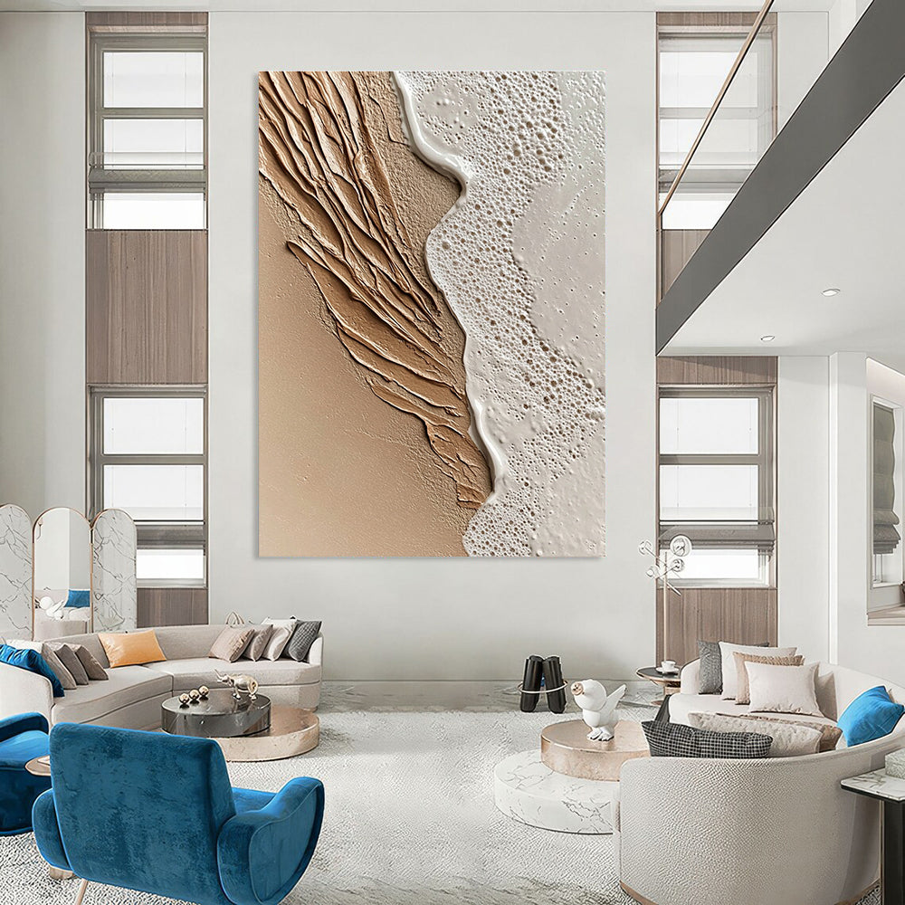 Textured Beach Scene for Coastal Home Dining Room & Wellness Retreat STSC943