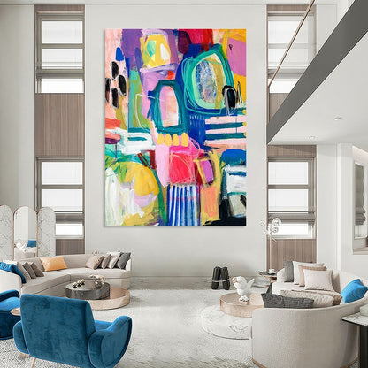 Colorful Geometric Art for Modern Coworking Space Break Areas DLZ0093