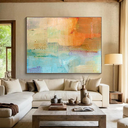 Vibrant Colorful Block Abstract Art to Infuse Liveliness and Energy into Your Kitchen DLZ2785