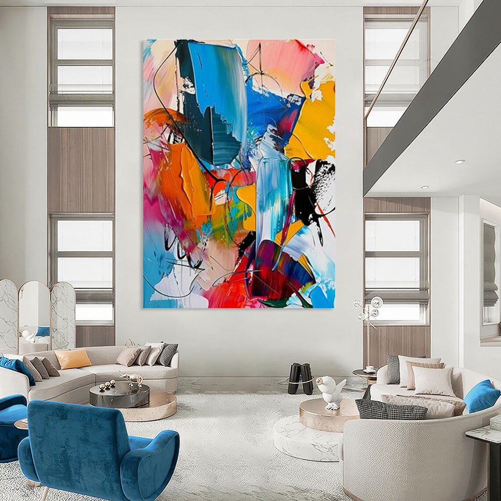 Vivid Abstract Composition Art for Art Gallery Opening & Trendy Corporate Office DLZ1539