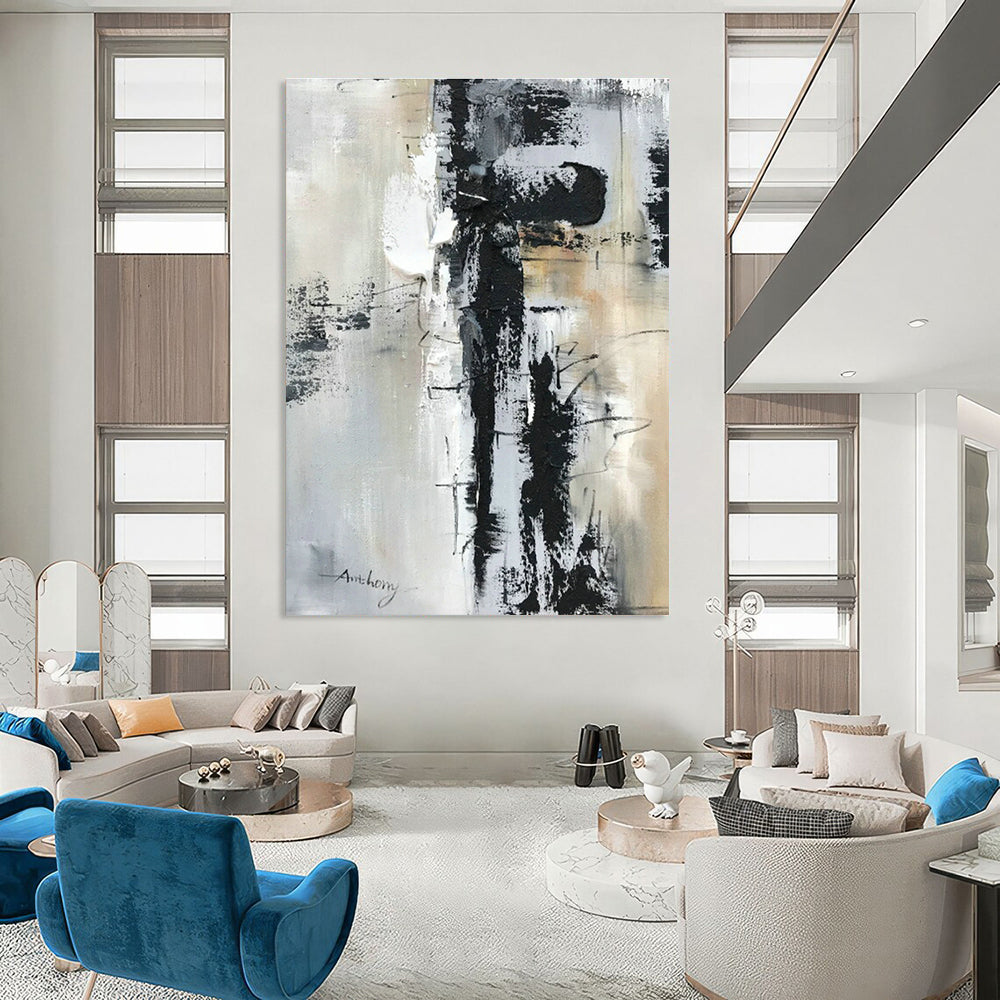 Monochrome Abstract Art for Modern Office & Industrial Gallery DLZ0811