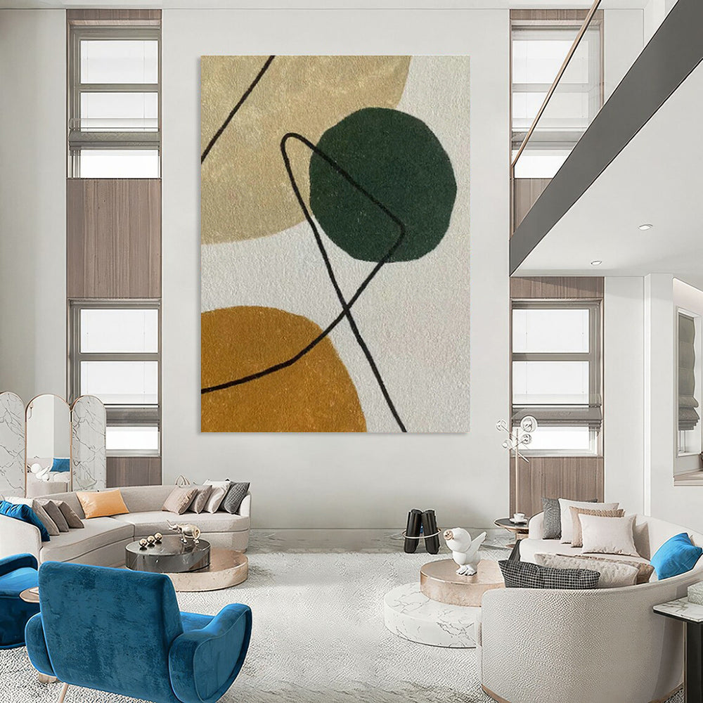 Colorful Circles with Black Lines Abstract for Kids’ Room & Studio DLZ0583
