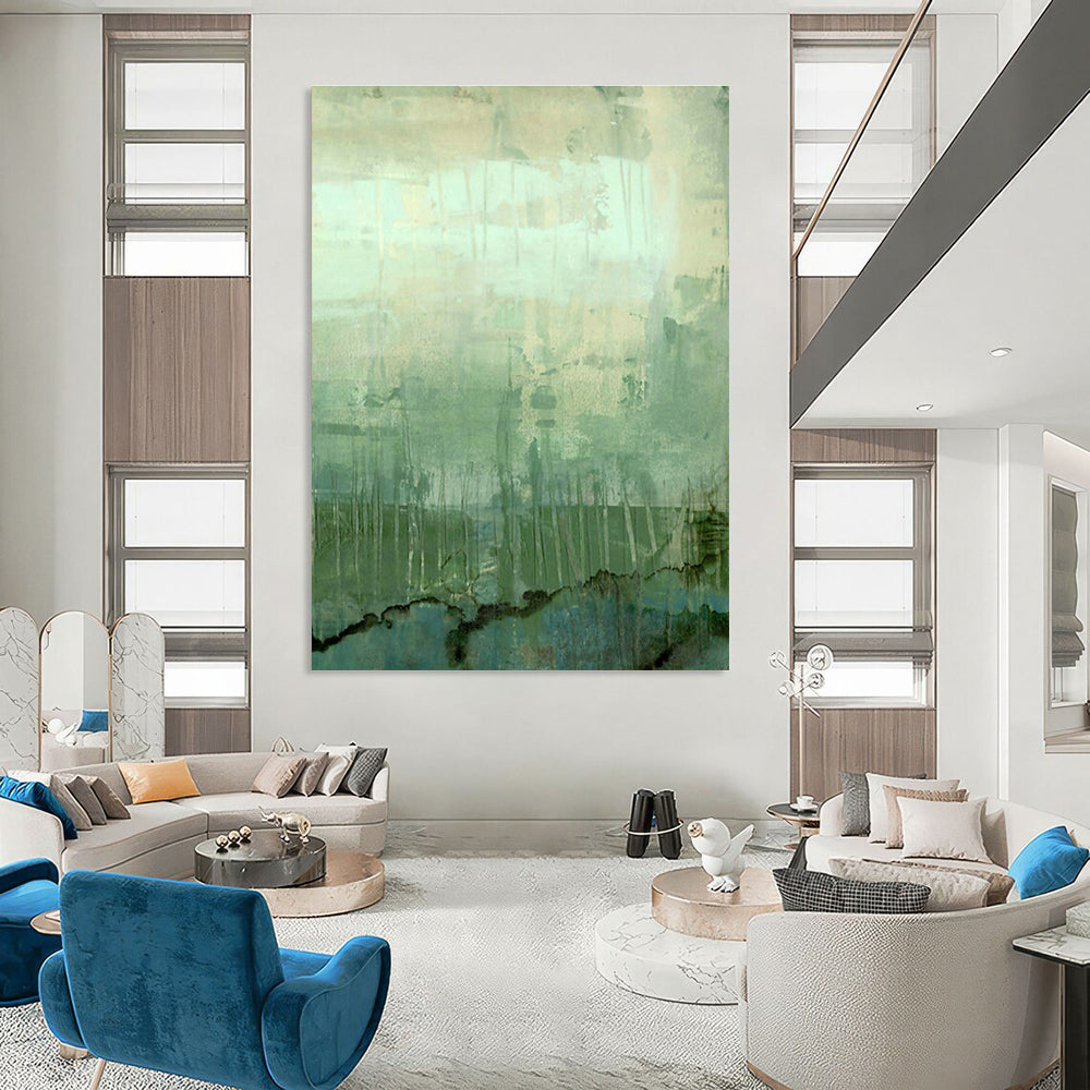 Green - Toned Misty Art for Nature - Inspired Library & Eco - Conscious Café DLZ0959