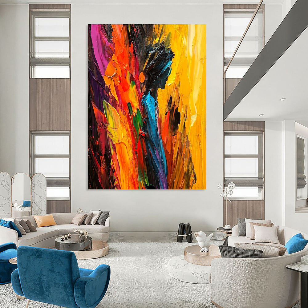 Colorful Silhouette in Abstract Background Art for Artistic Event Venue & Vibrant Home Studio STSC938