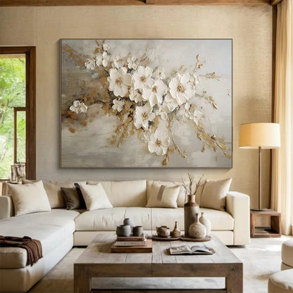3D Floral Oil Painting for Elegant Bedroom Decor DLZ2634