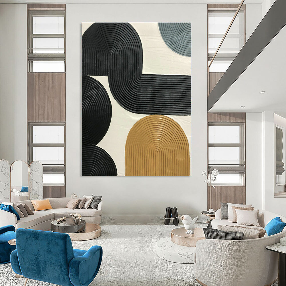 Black - Brown - Gold Relief Art for Industrial Loft & Art Studio DLZ1185