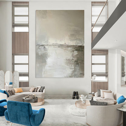 Gray - White Abstract Art for Minimalist Living Room & Spa Waiting Area DLZ1653